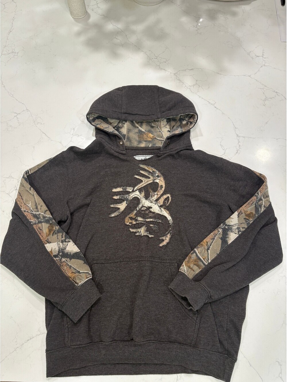 Legendary Whitetails Deer Camo Hoodie Men's Large Brown Hunting Sweatshirt